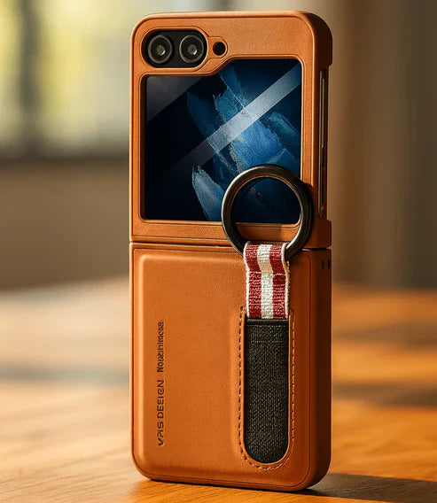 Smart Ring Wallet Case – Flip Phone Protective Cover with Card Holder