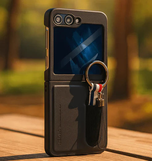 Smart Ring Wallet Case – Flip Phone Protective Cover with Card Holder